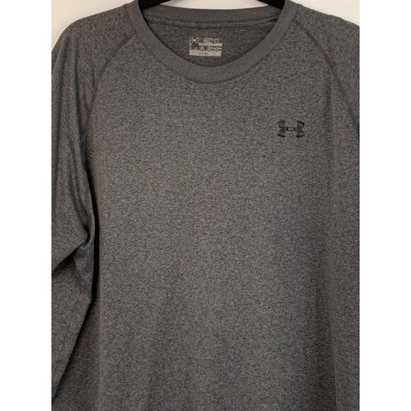 Under Armour Loose 2XL crew neck T-Shirt HeatGear Heather Black GUC 7849 - Picture 5 of 7